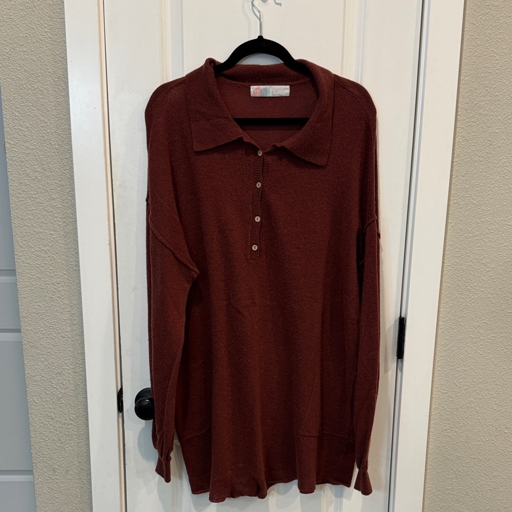 Free People brown Long Sleeve Jumpsuit